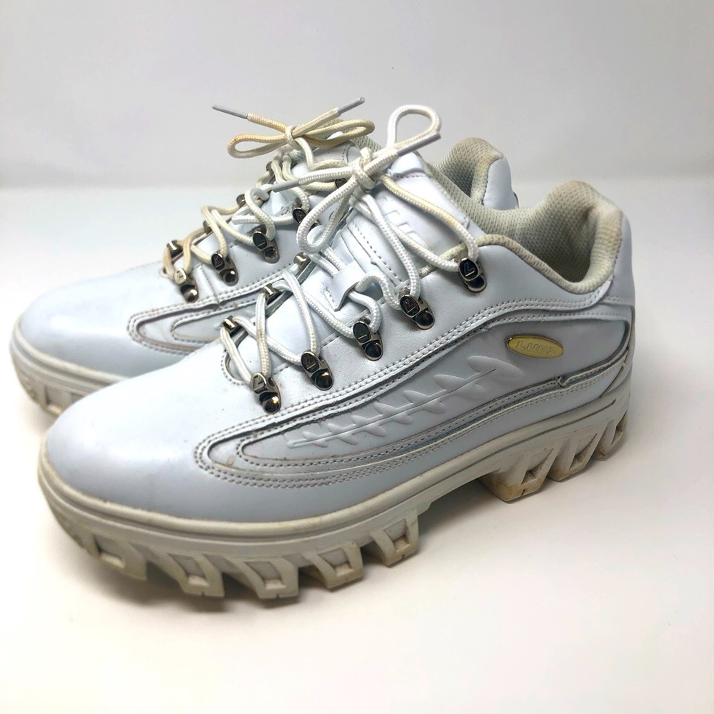 Lugz White 90s Y2k Dot Com Platform Sneakers Size… - image 1